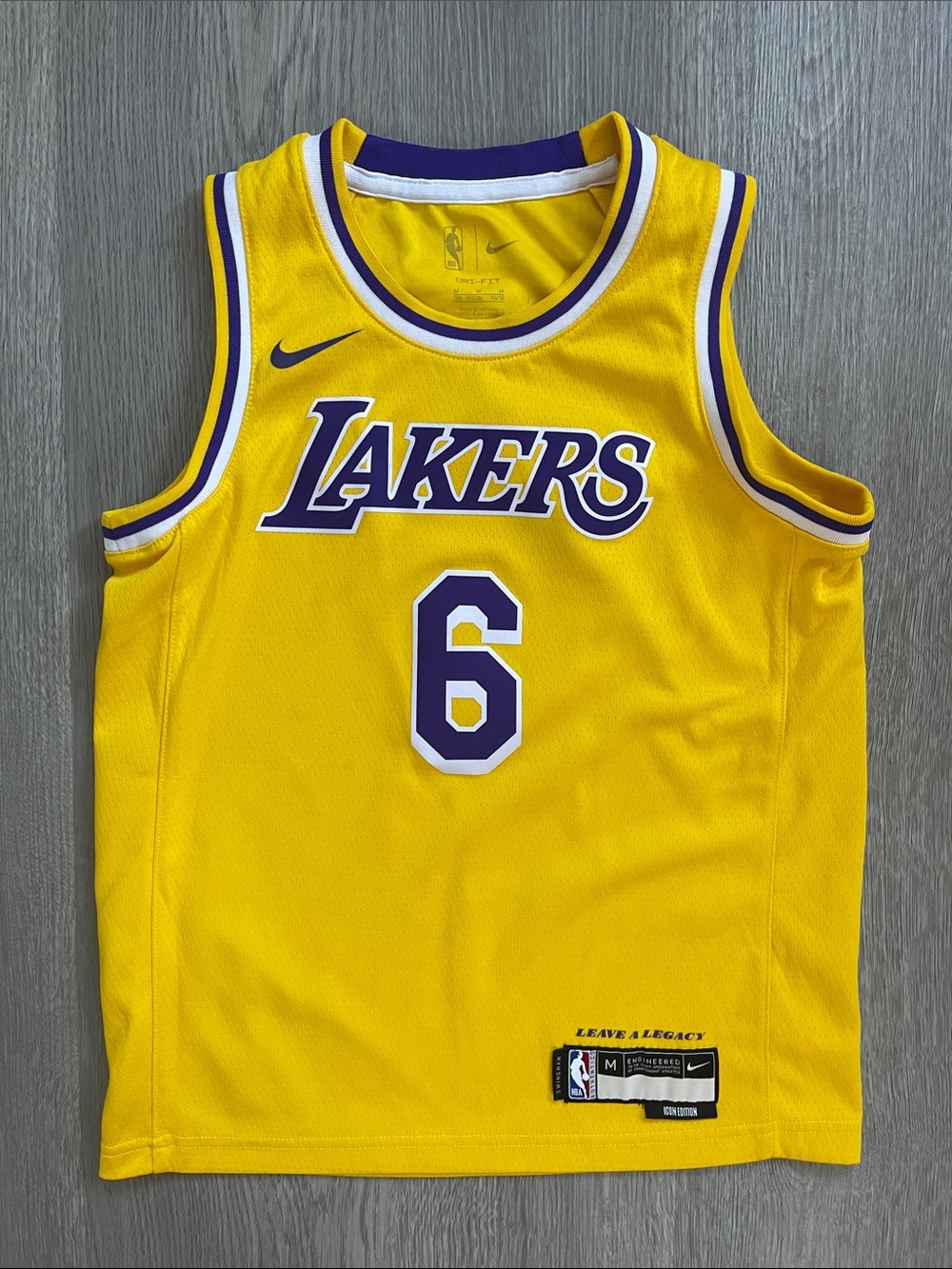 Nike Lakers Yellow & Purple #6 Basketball Jersey